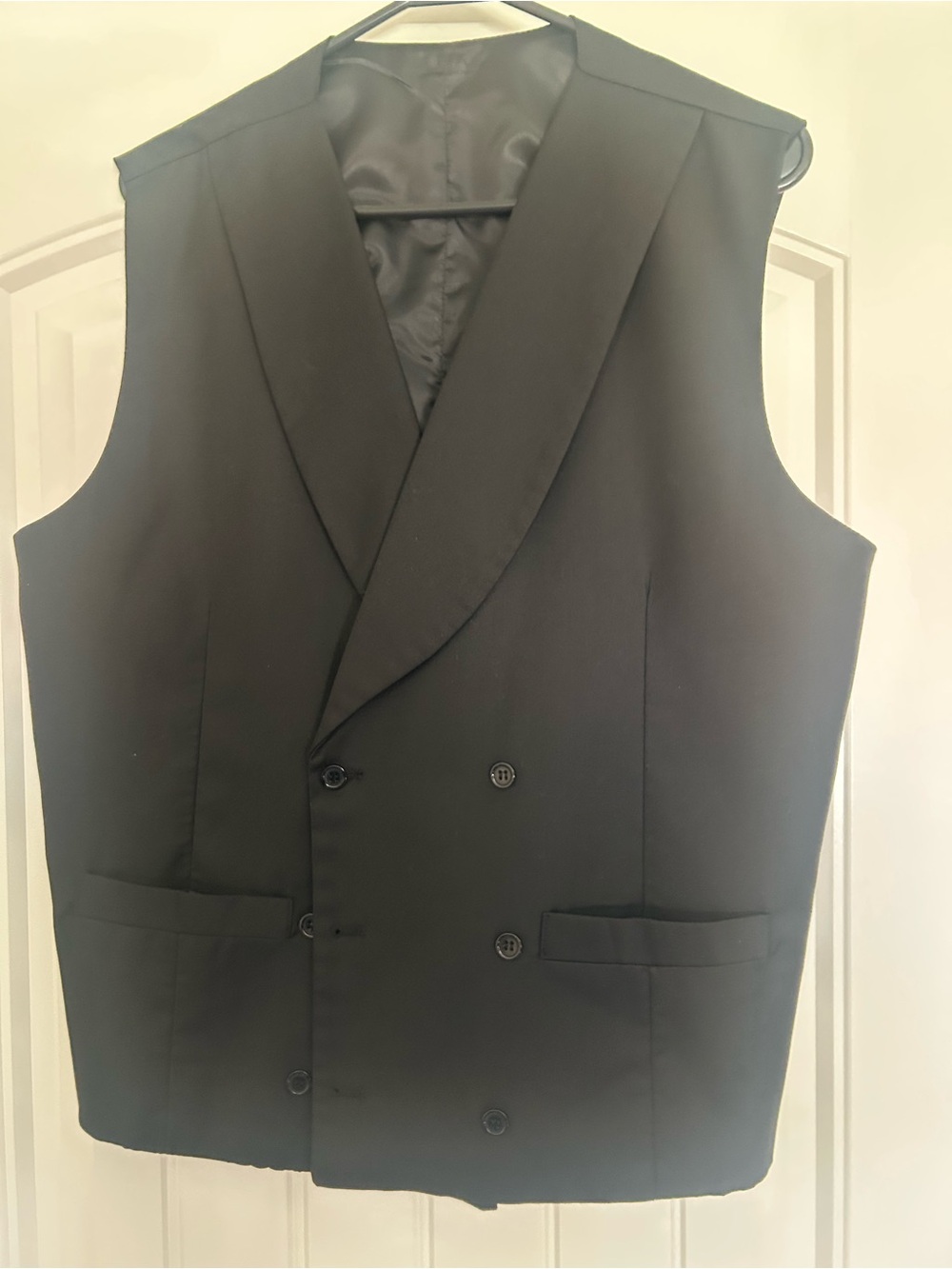 Classic Black Double-Breasted Men's Vest